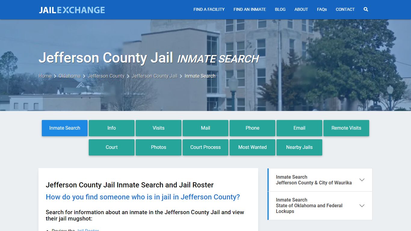Inmate Search: Roster & Mugshots - Jefferson County Jail, OK