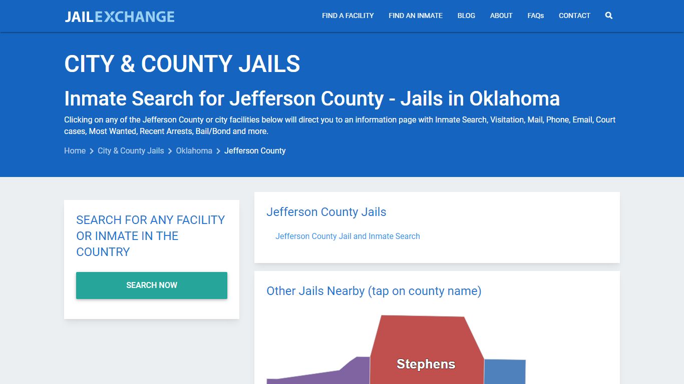Inmate Search for Jefferson County | Jails in Oklahoma - Jail Exchange